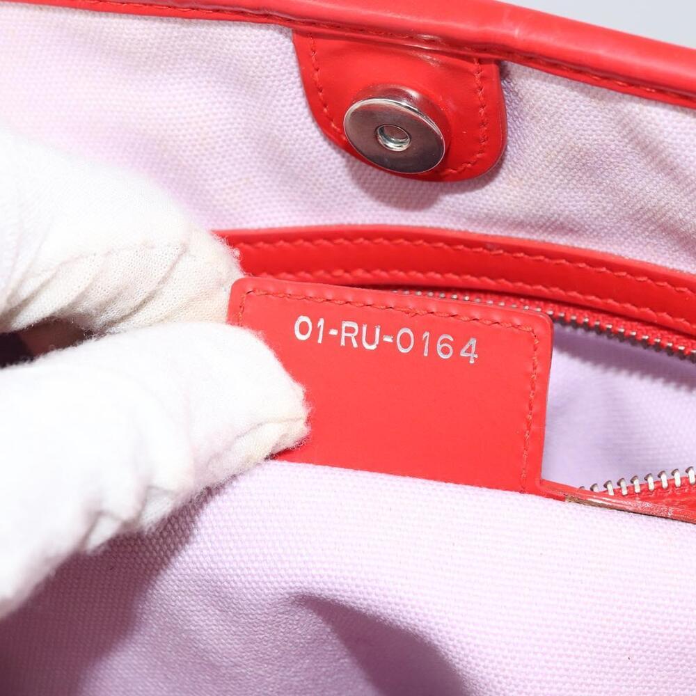 Christian Dior Canage Tote Bag Coated Canvas Red Silver Auth bs31647 - Picture 11 of 16